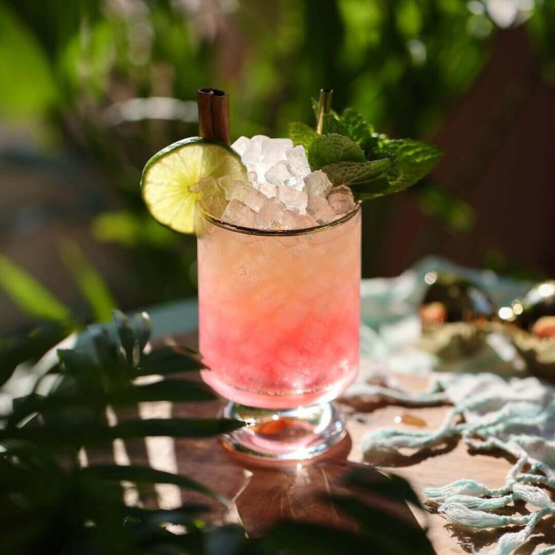 Recipe photo of tiki drink chilled with Opal nugget ice 
